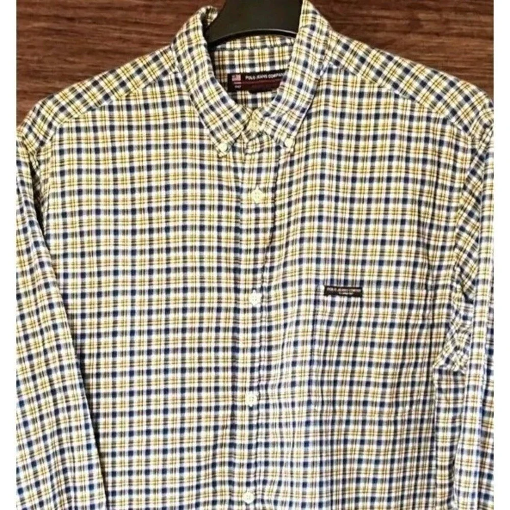 VTG Polo Jeans Co. Ralph Lauren Plaid Shirt Men's Size XL‎